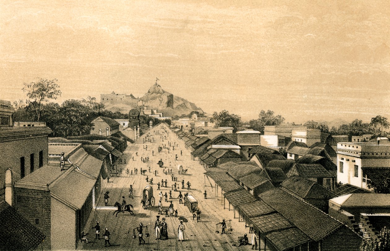 Stad en fort van Trichinopoly, India, 1847 door Unbekannt