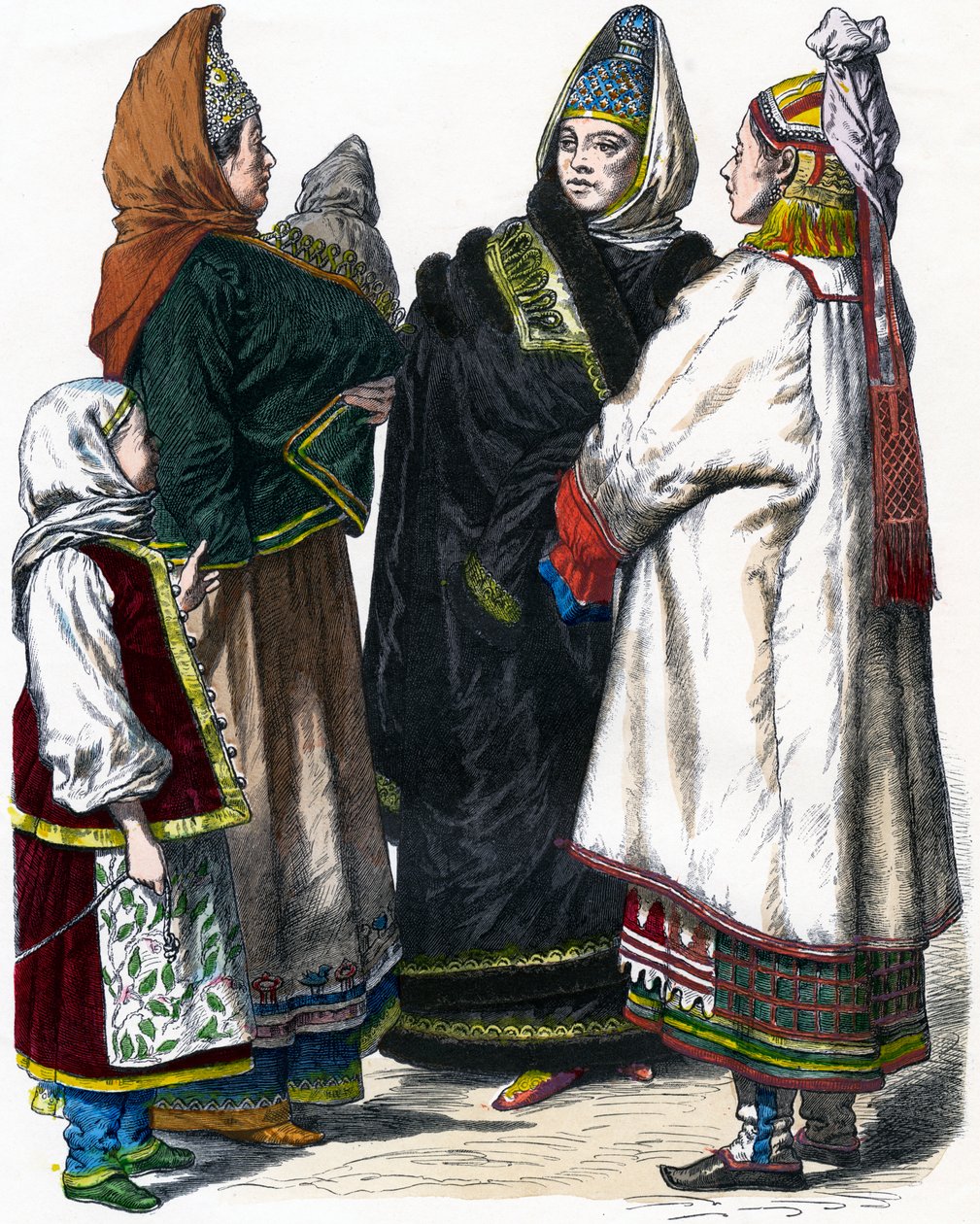 Traditioneel Russisch Kostuum, ca. 1850 door Unbekannt