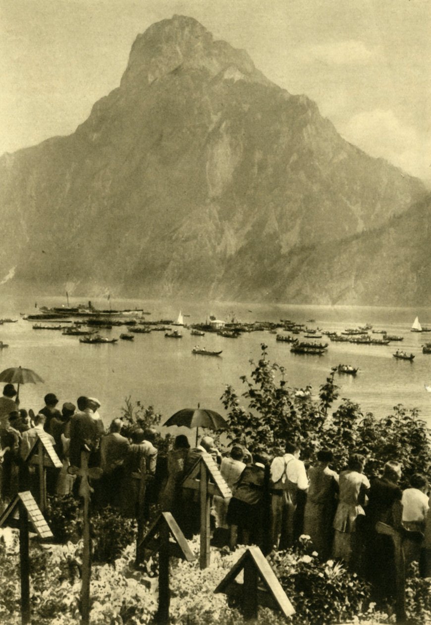 Traunstein en Traunsee, Opper-Oostenrijk, ca. 1935 door Unbekannt