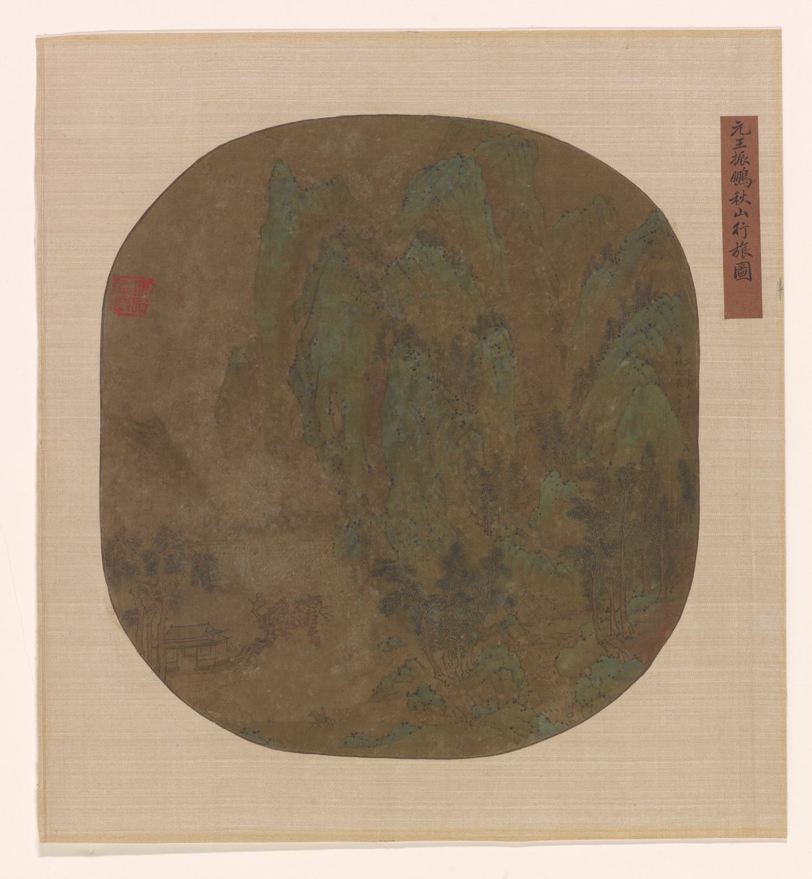 Reizen in herfstbergen, Ming of Qing-dynastie, 1600-1725 door Unbekannt