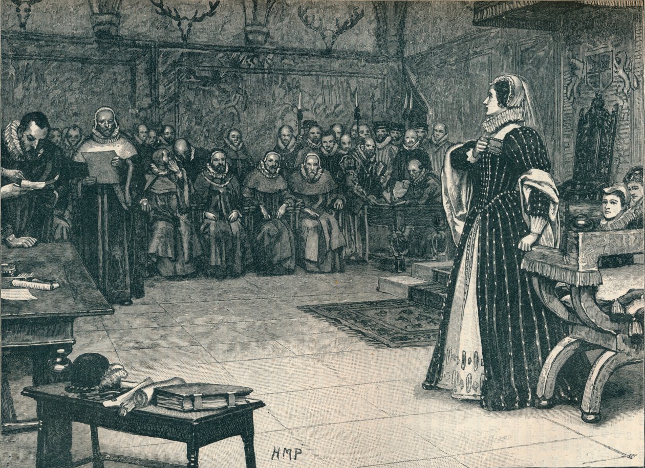 Proces van Mary Queen of Scots in Fotheringhay Castle, 1586 door Unbekannt