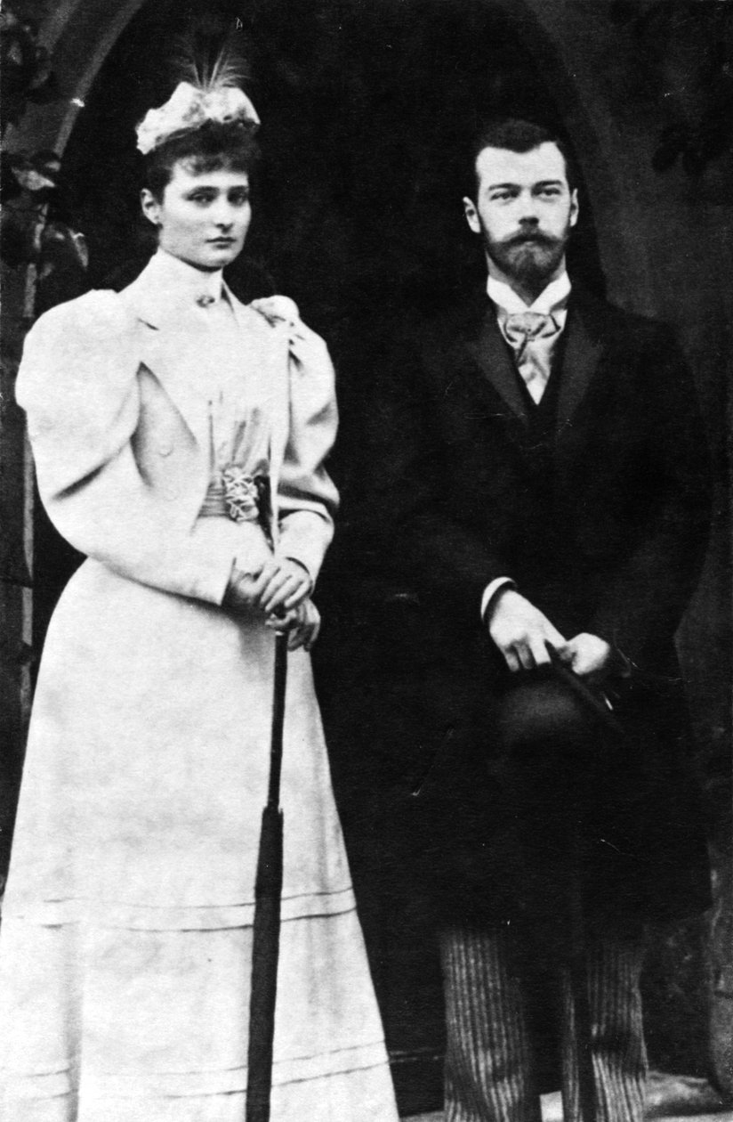 Tsarina Alexandra Fjodorovna en Tsaar Nicolaas II van Rusland, ca. 1900 door Unbekannt