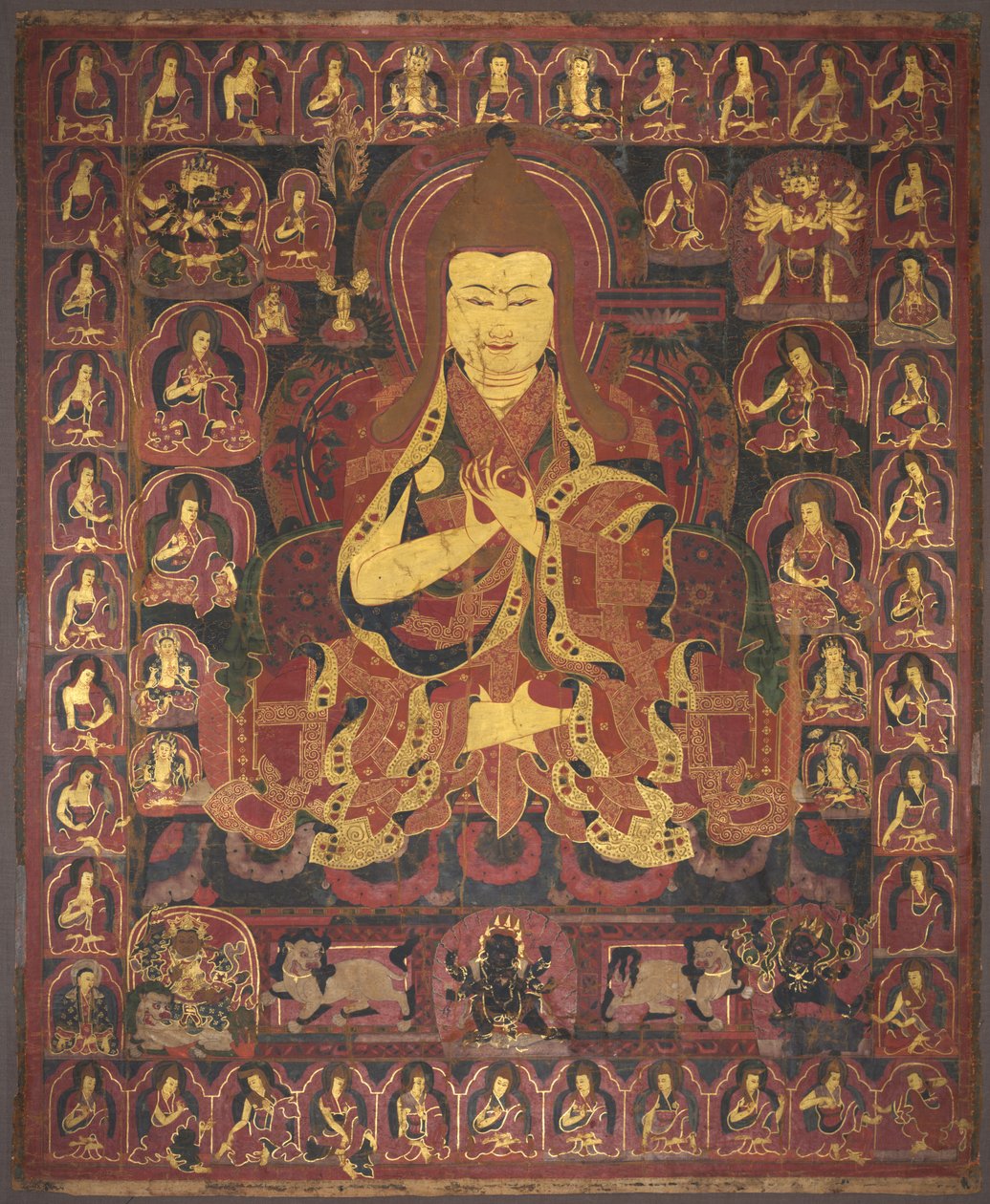 Tsong Khapa, oprichter van de Geluk-orde, c. 1440-1470 door Unbekannt