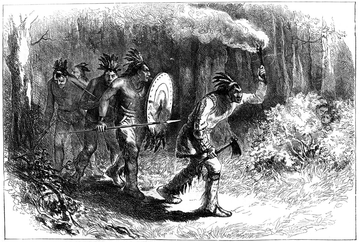 Tuscarora-indianen die voortvluchtigen opsporen, laat 17e-vroeg 18e eeuw c1880 door Unbekannt