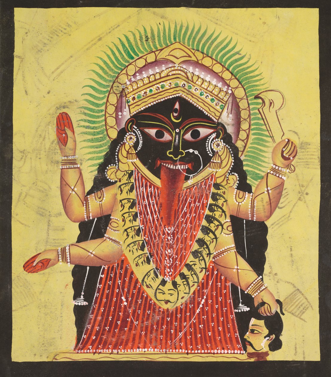 Twee aspecten van Kali: Kali in heiligdom, ca. 1880 - 1890 door Unbekannt