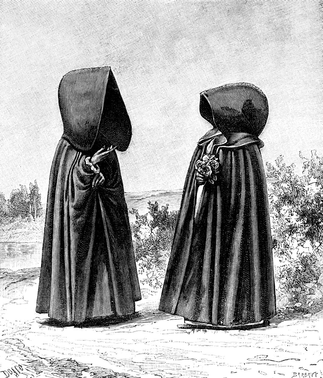 Twee gesluierde vrouwen uit Faial, Portugal, en San Miguel, Spanje, ca. 1900s door Unbekannt