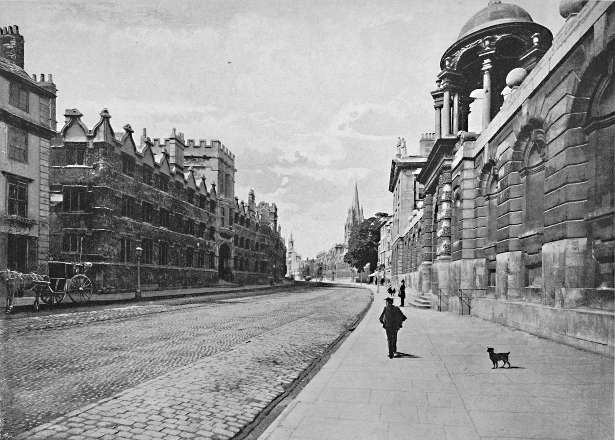University College vanaf High Street, Oxford, c1896 door Unbekannt