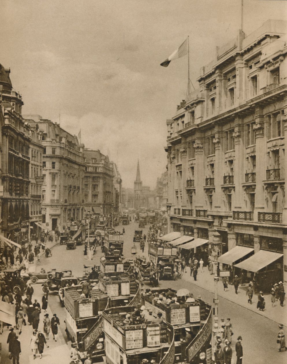 Bovenste deel van Regent Street, het paradijs van Londense shoppers door Unbekannt