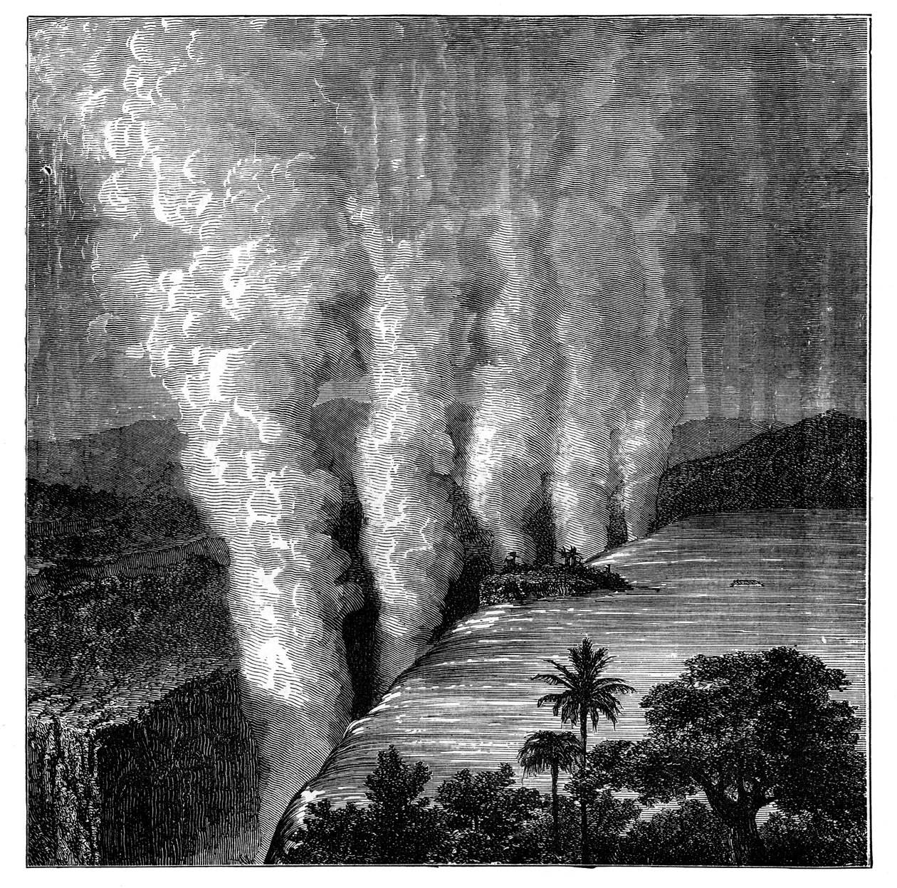 Victoria Falls aan de Zambezi-rivier, Afrika, ca. 1890 door Unbekannt