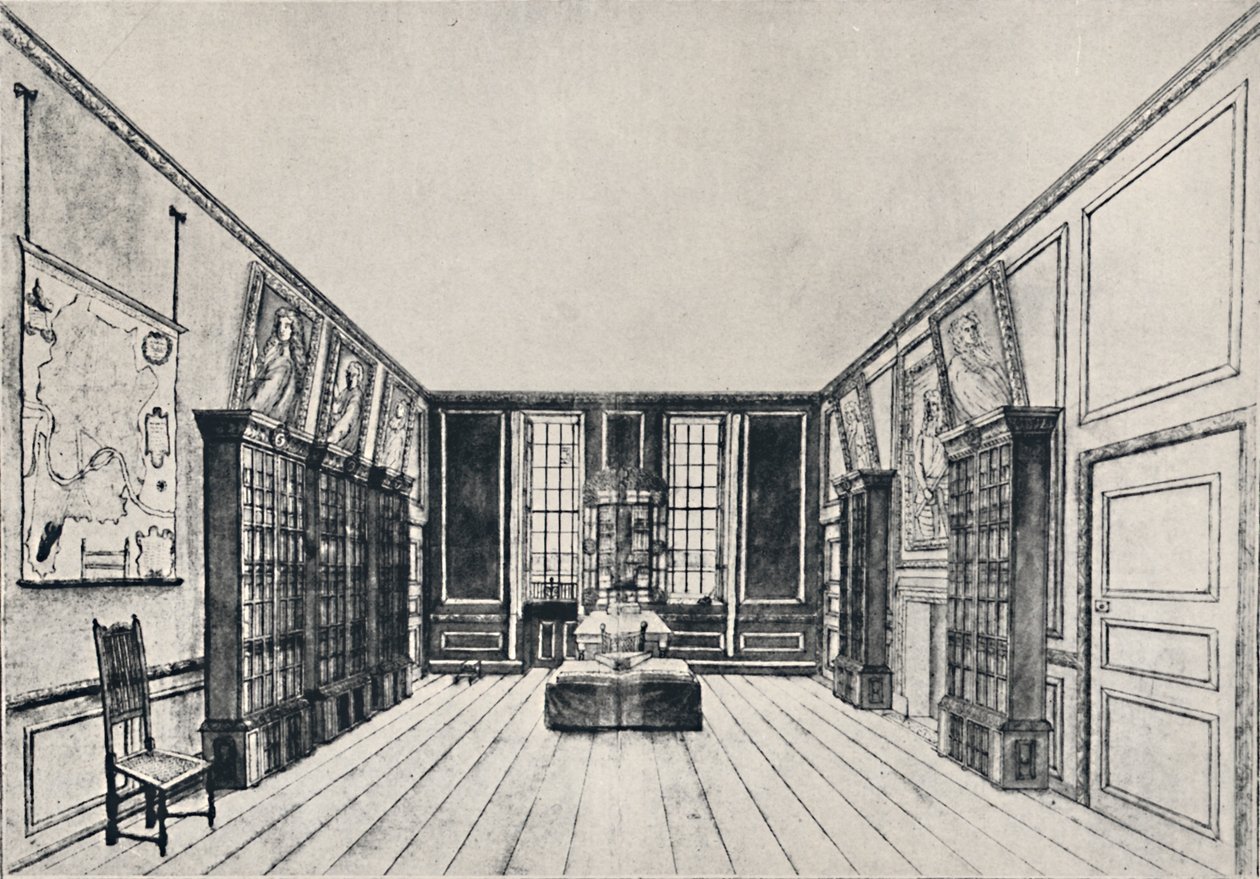 Uitzicht naar de Theems in Samuel Pepys Bibliotheek, York Gebouwen, 1928 door Unbekannt