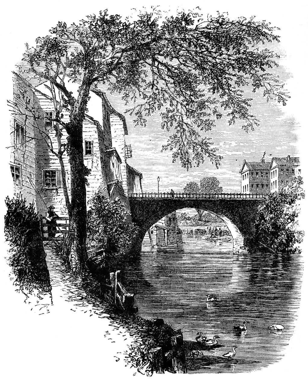 Uitzicht in Hartford, Connecticut, 17e eeuw, ca. 1880 door Unbekannt