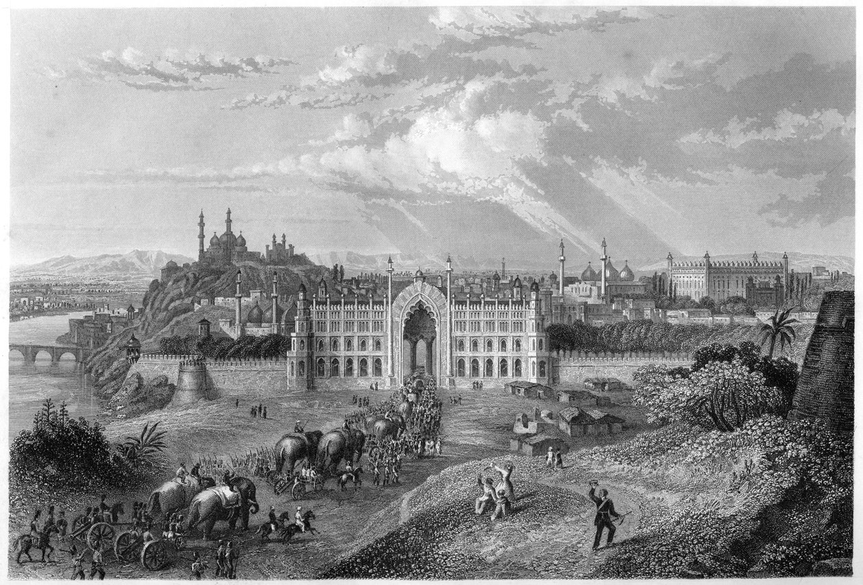 Uitzicht op Lucknow, India, ca. 1860 door Unbekannt