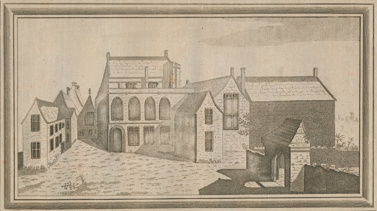 Uitzicht op Minster Lovel Priory in het graafschap Oxford, 1784 door Unbekannt