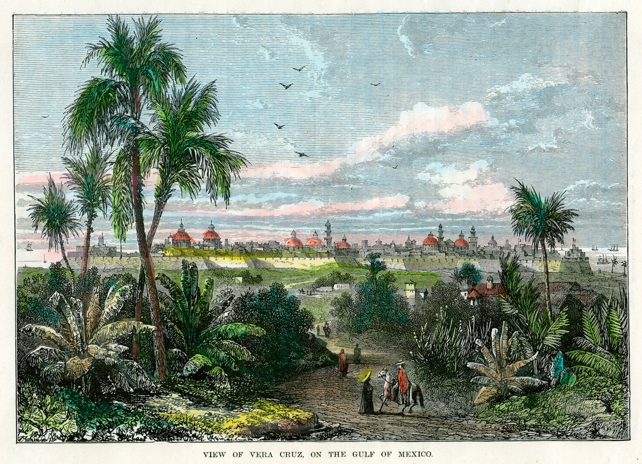 Uitzicht op Vera Cruz, aan de Golf van Mexico, Mexico, ca. 1880 door Unbekannt