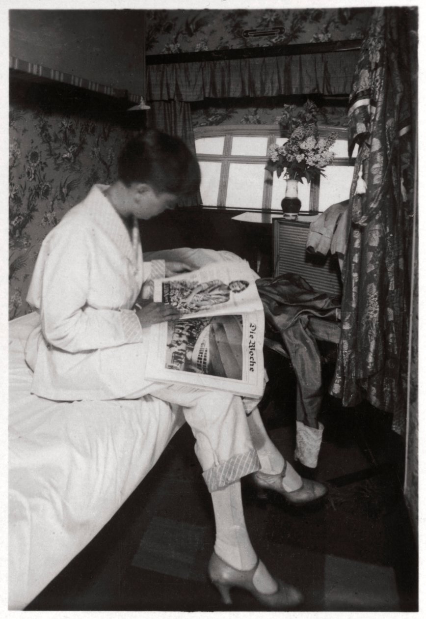 Zicht op een passagierscabine aan boord van Zeppelin LZ 127 Graf Zeppelin, 1933 door Unbekannt