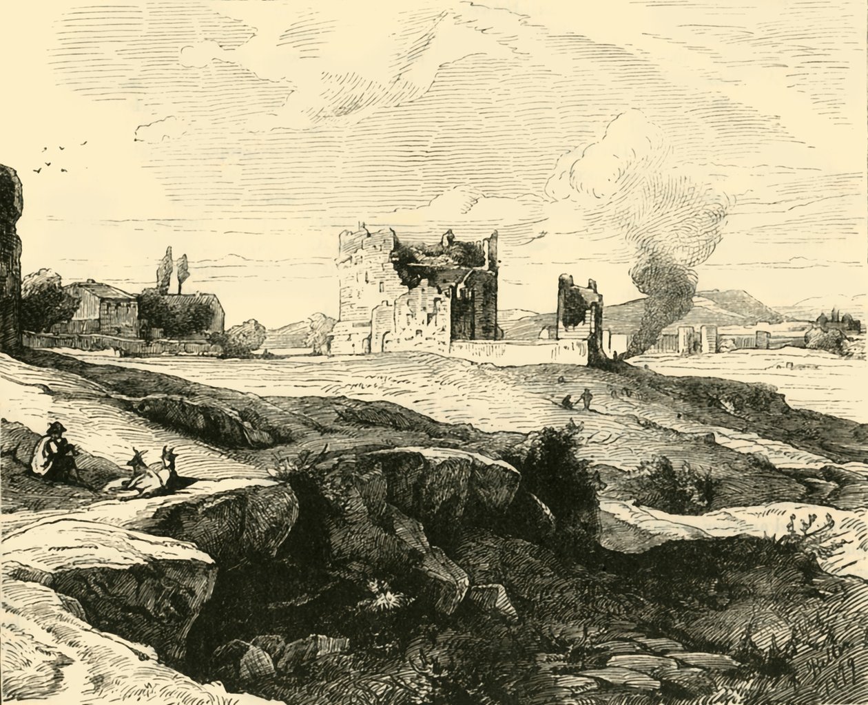 Uitzicht op de Campagna vanaf de Via Appia, 1890 door Unbekannt