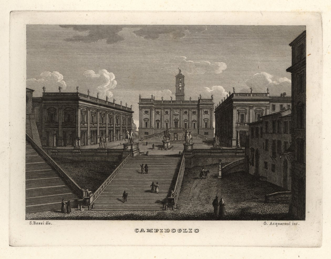 Uitzicht op de Capitolijnse heuvel, Rome, met het Palazzo Senatorio door Unbekannt