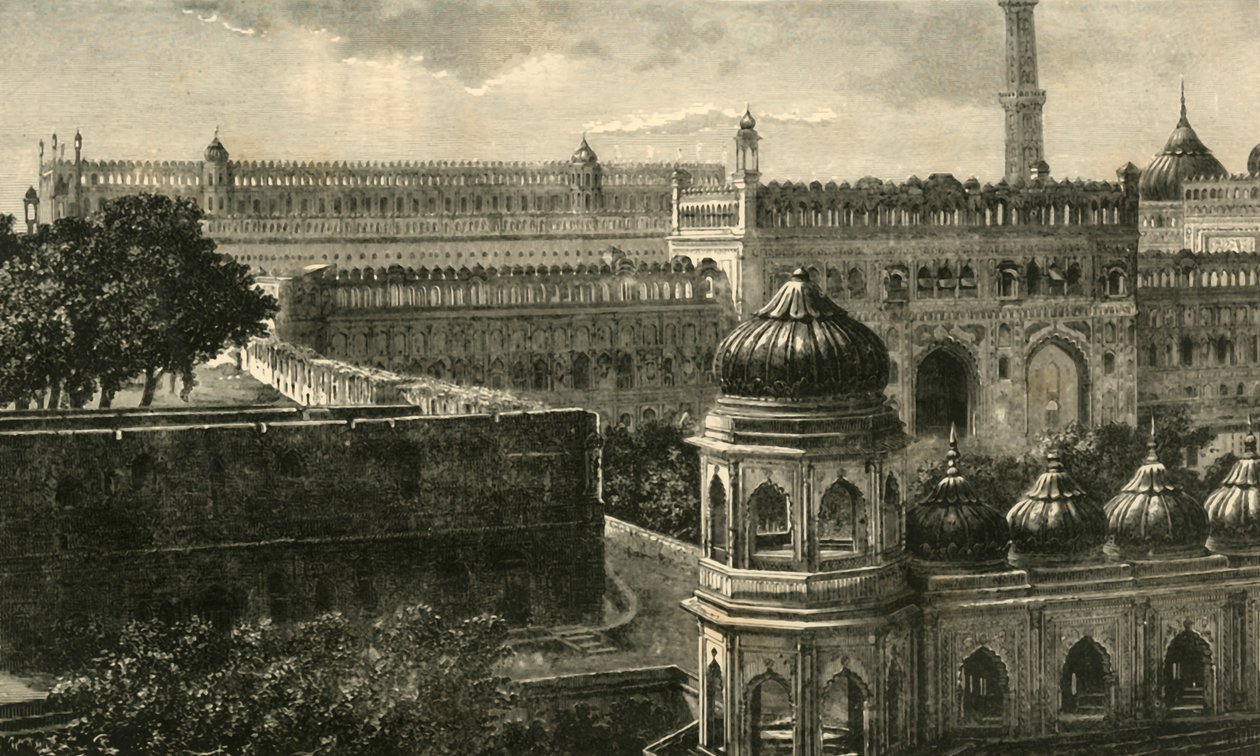 Uitzicht op de Grote Imambara, Lucknow, 1890 door Unbekannt