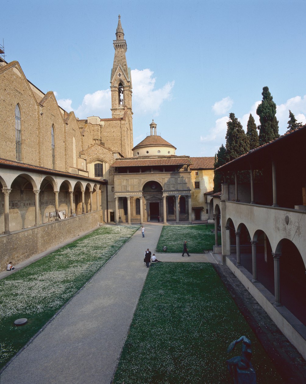 Uitzicht op de Pazzi Kapel, de gevel en Campanile (foto) door Unbekannt
