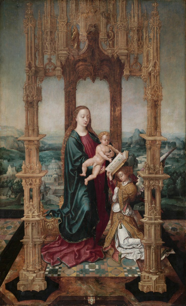 Maagd en Kind onder een Baldakijn, 1520s door Unbekannt