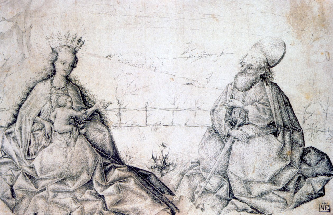 Maagd en Kind met Sint Paulus, c1450 door Unbekannt