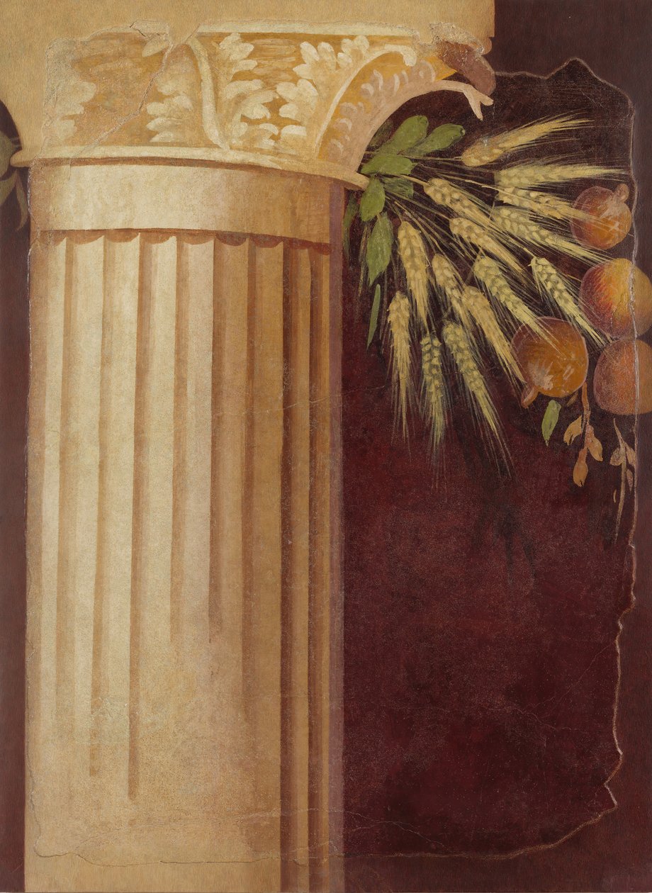 Muurschildering fragment uit de peristyle van de Villa van P. Fannius Synistor..., ca. 50-40 v.Chr. door Unbekannt