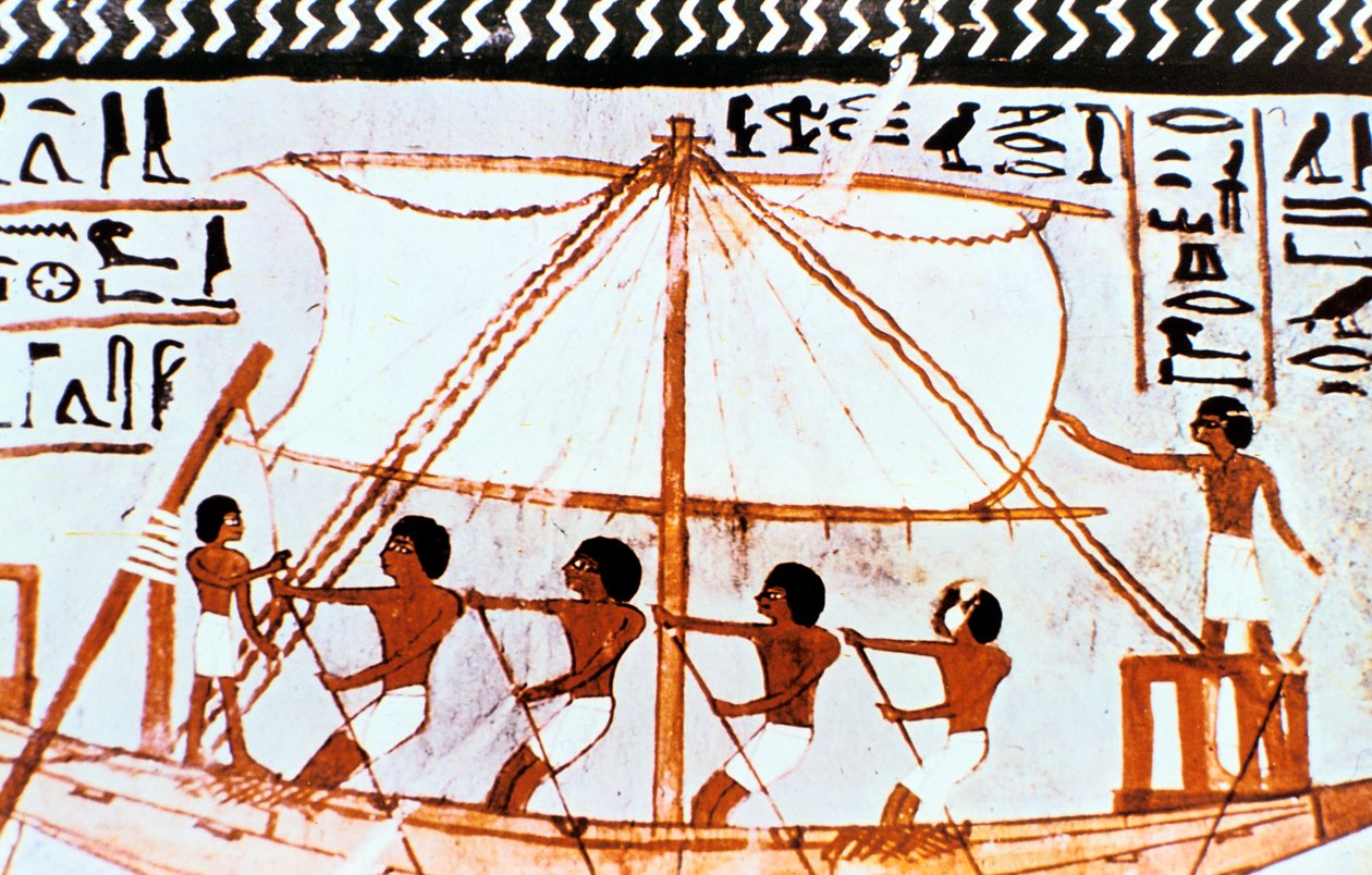 Muurschildering uit het graf van Sennefer, Abydos, Oud-Egypte, 18e dynastie, ca. 1450 v.Chr. door Unbekannt