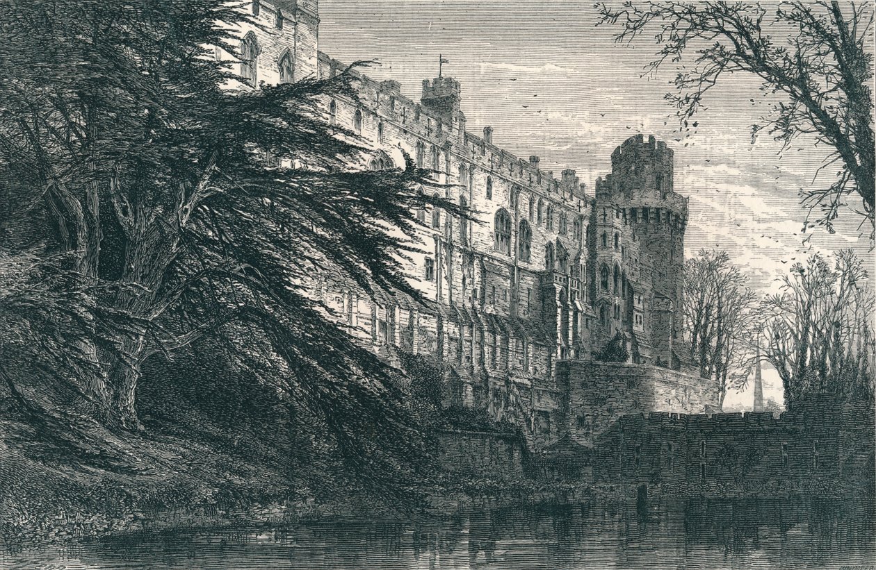 Warwick Castle vanuit het westen, 19e eeuw door Unbekannt