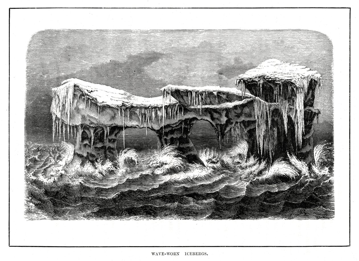 Door golven afgesleten ijsbergen, 1877 door Unbekannt