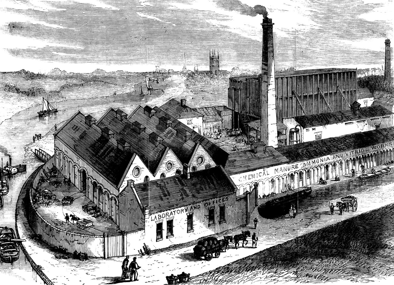 Webbs chemische fabriek, Diglis, Worcestershire, ca. 1860 door Unbekannt