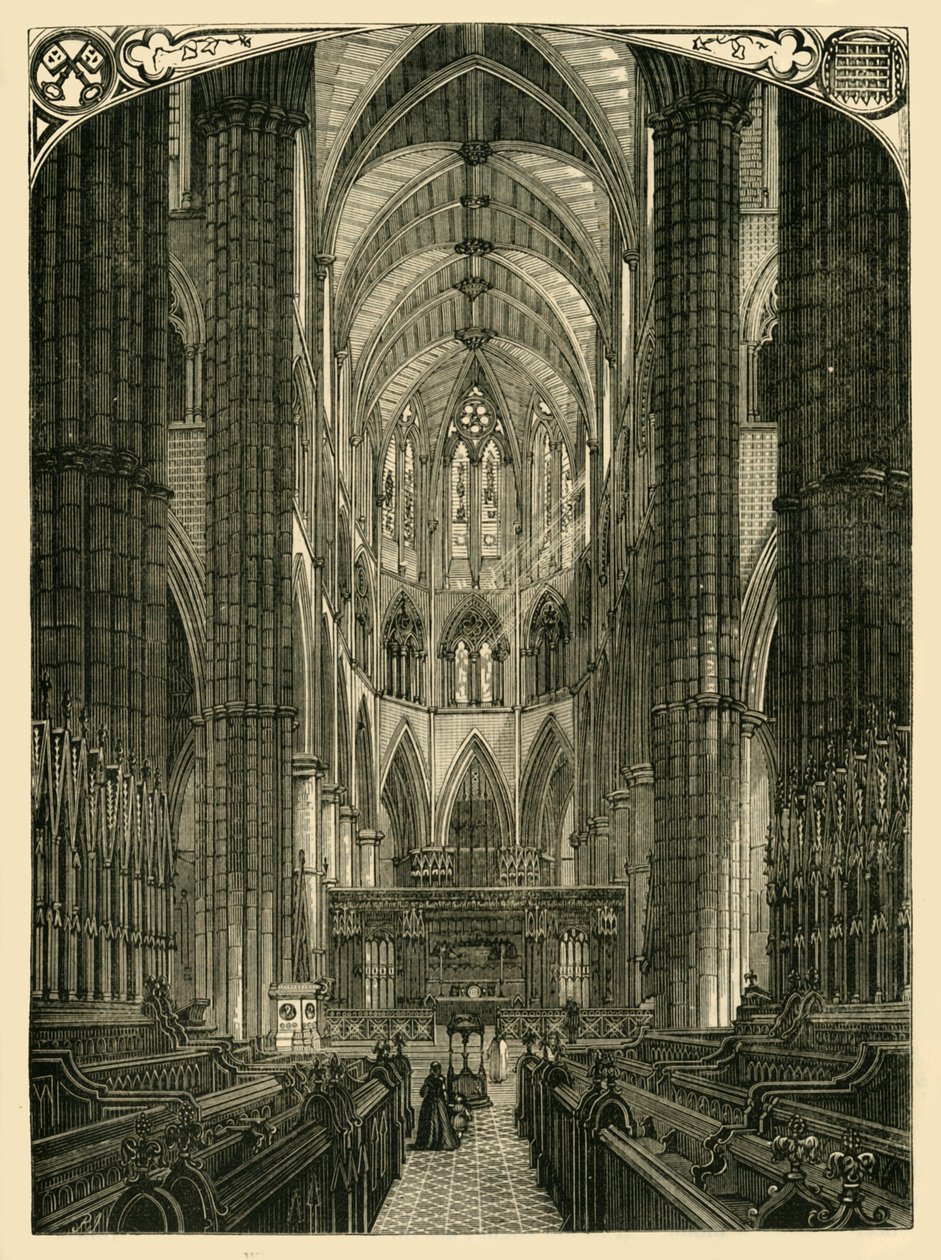 Westminster Abbey: Interieur van het koor, 1881 door Unbekannt