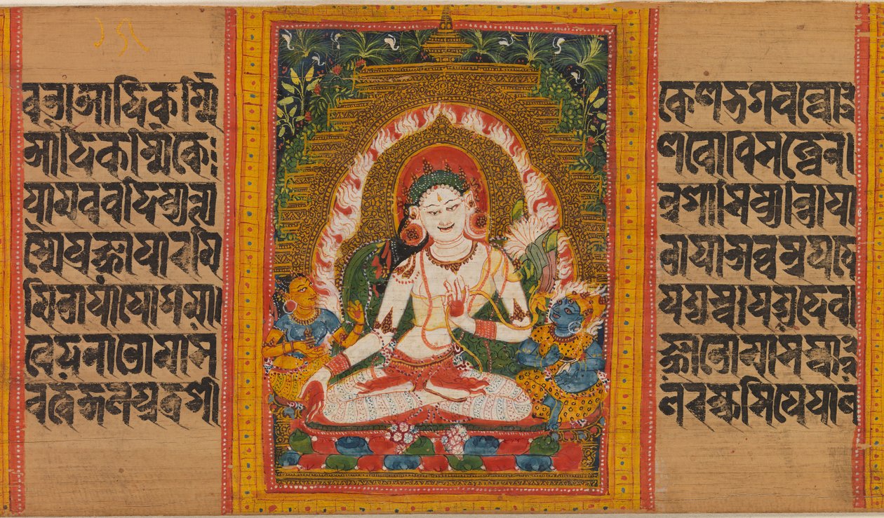 Witte Tara, Folio uit...Perfectie van Wijsheid Manuscript, begin 12e eeuw door Unbekannt
