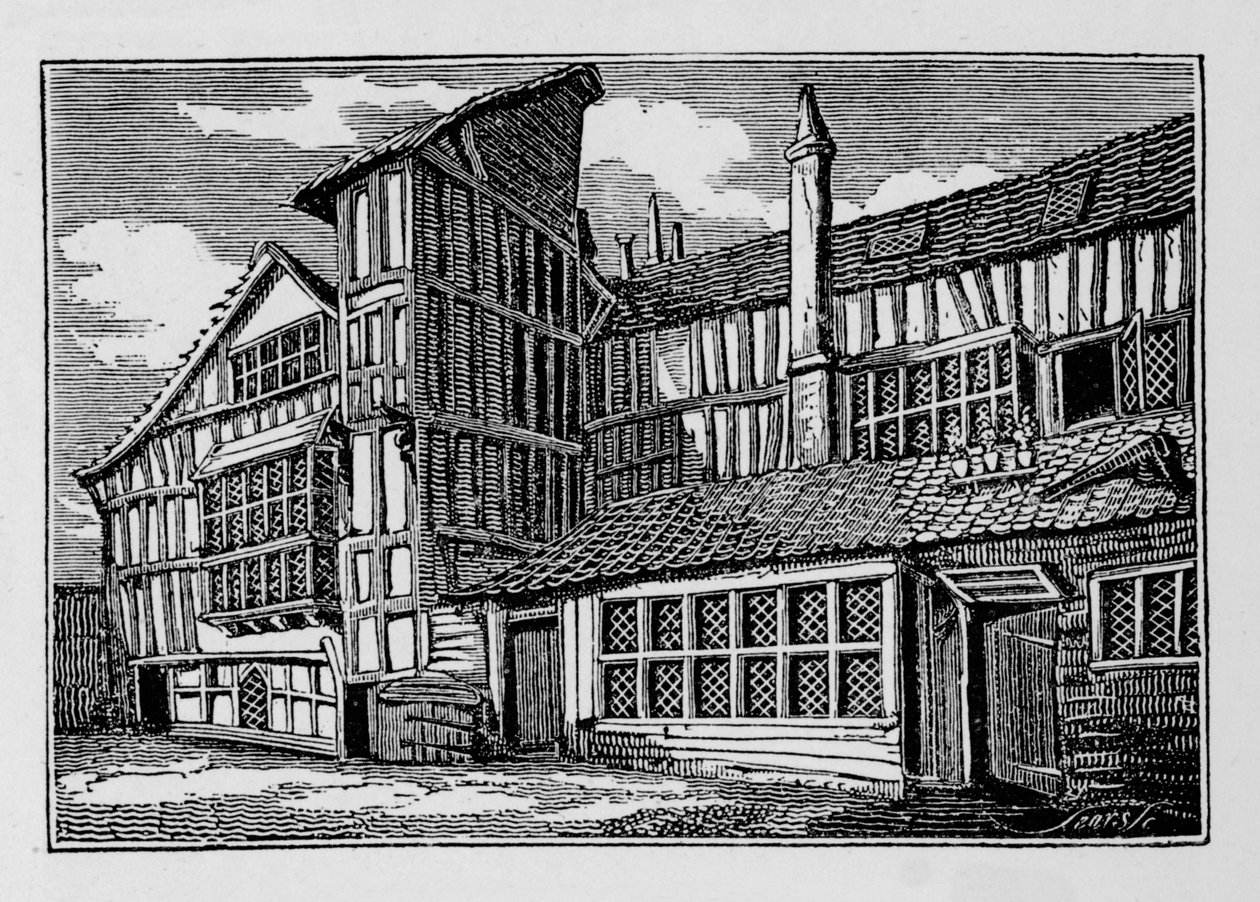 Whittingtons Huis in Swithins Passage, Moor Lane, City of London, 1823 1906 door Unbekannt