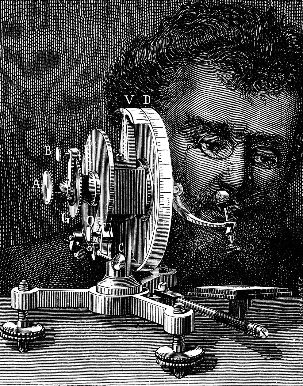 William Wollastons reflecterende goniometer voor het meten van kristalhoeken, 1874 door Unbekannt