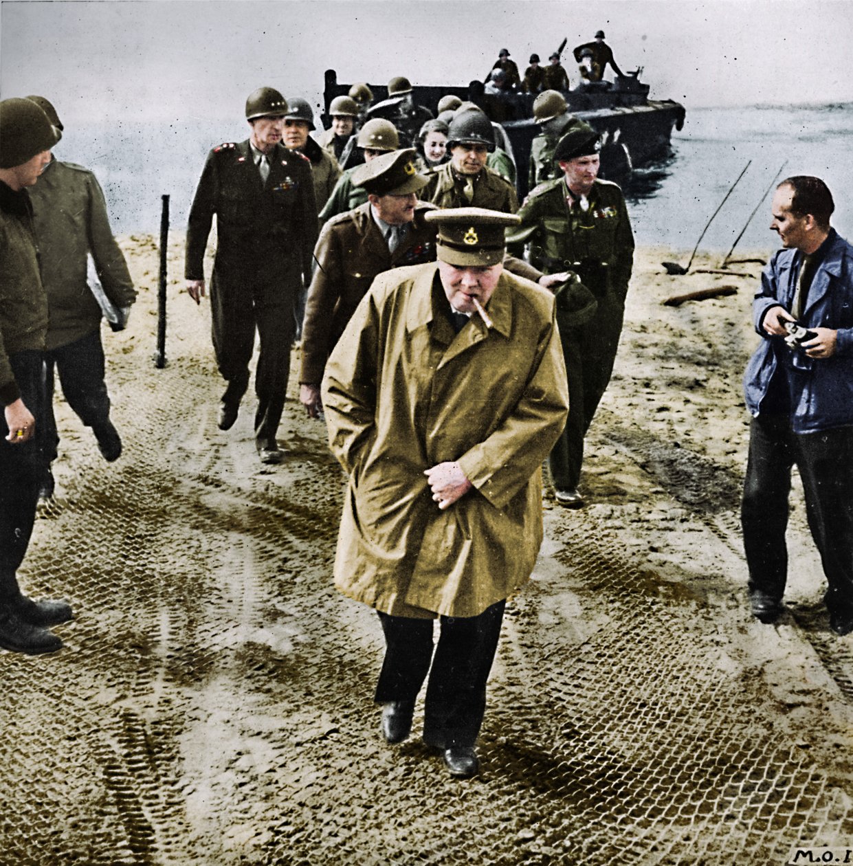 Winston Churchill over de Rijn. Voorwaarts naar Duitsland! Voorwaarts naar de overwinning!, 1945 door Unbekannt