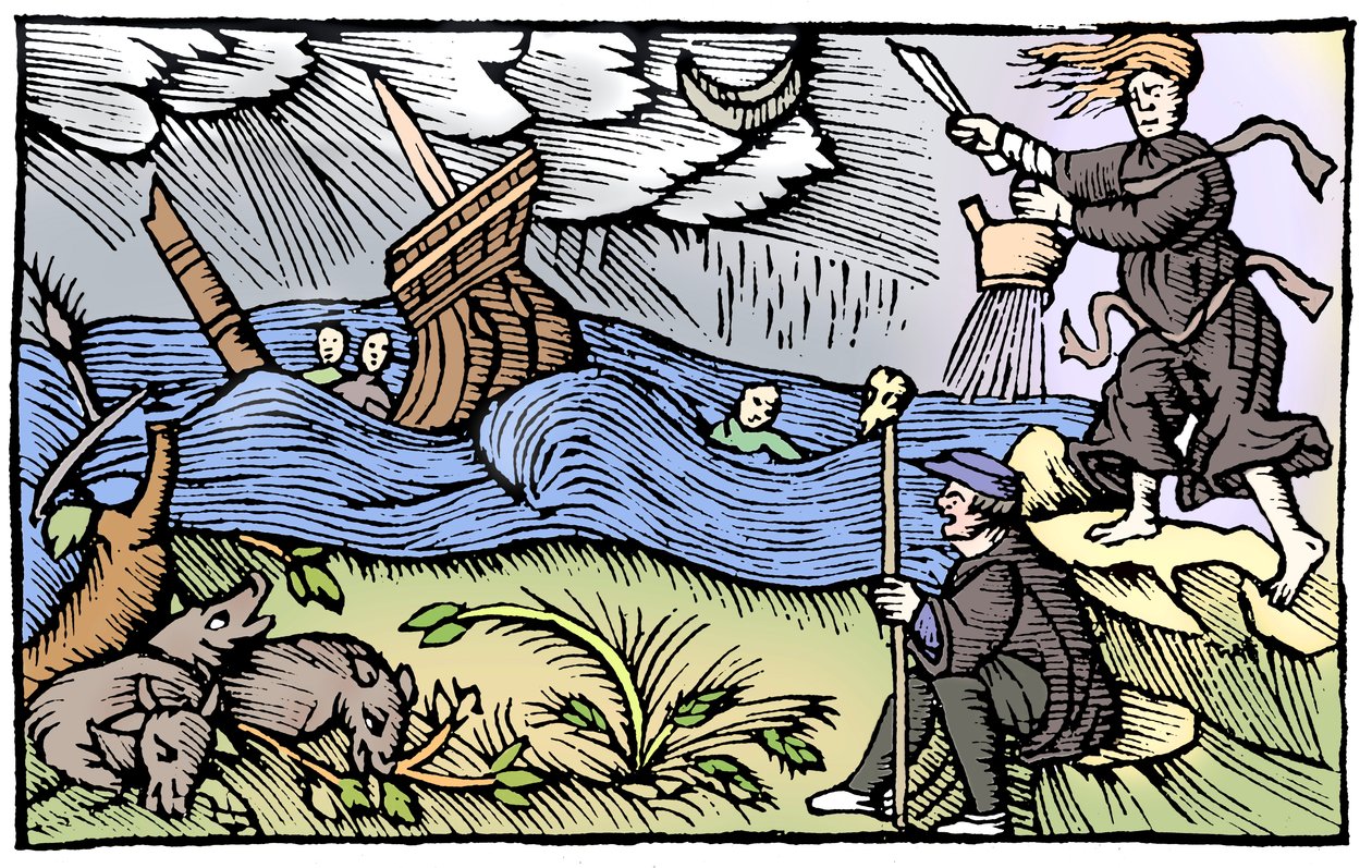 Heks die een storm oproept, 1562 door Unbekannt