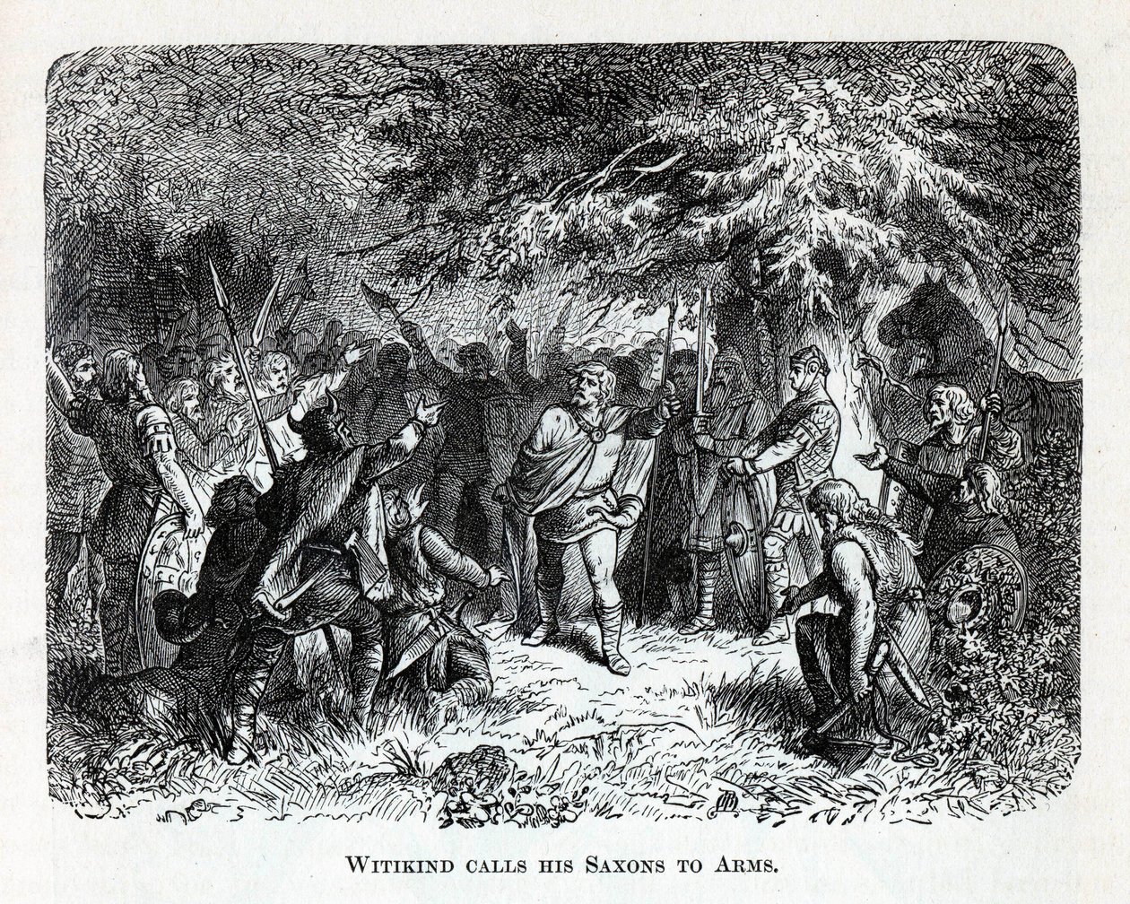 Wittekind roept zijn Saksen op tot wapens, 1882 door Unbekannt