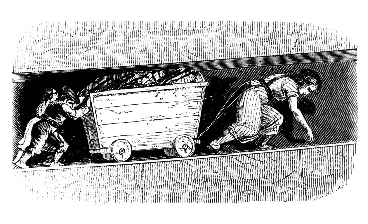 Vrouw en kinderen kolenputters, Midden en Oost Lothian, Schotland, ca. 1848 door Unbekannt