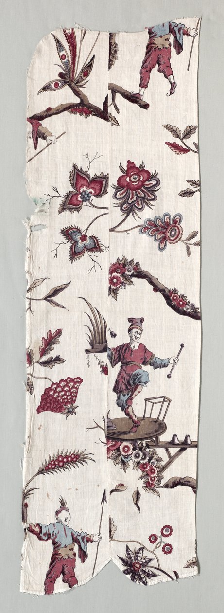 Houtblok Gedrukte Textiel Fragmenten, ca. 1785 door Unbekannt