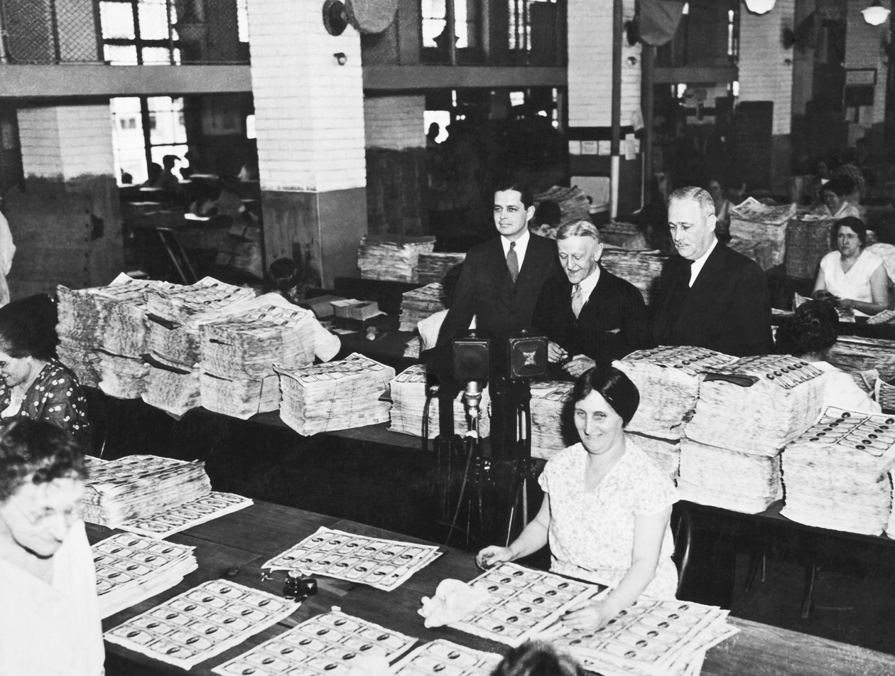 Werknemers die geld maken, Washington, D.C., ca. 1929 door Unbekannt