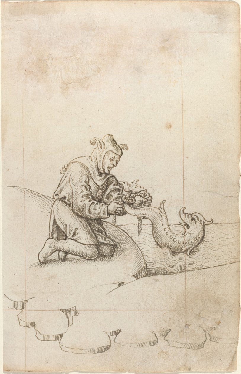 Je bindt een dolfijn aan de staart [fol. 17 recto], ca. 1512-1515 door Unbekannt
