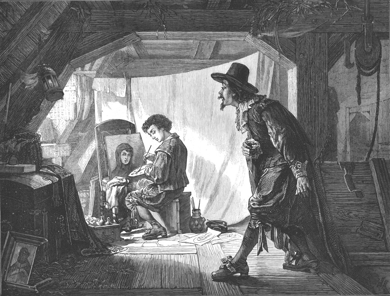 Jonge Rubens verrast door zijn meester, Van Oort, 1875 door Unbekannt