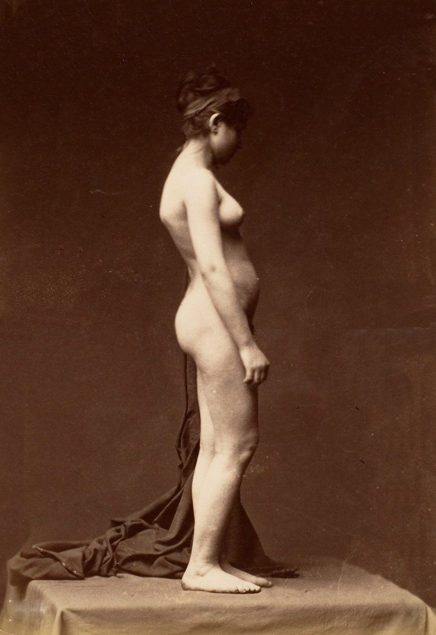 [Jonge Vrouw, Naakt, Volledig Figuur in Profiel], 1860s door Unbekannt