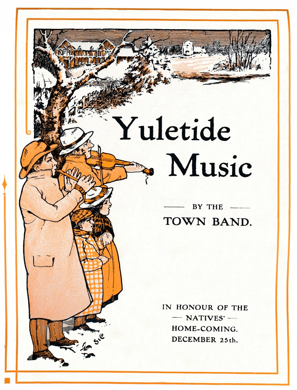 Kerstmuziek door de stadskapel, 1910 door Unbekannt