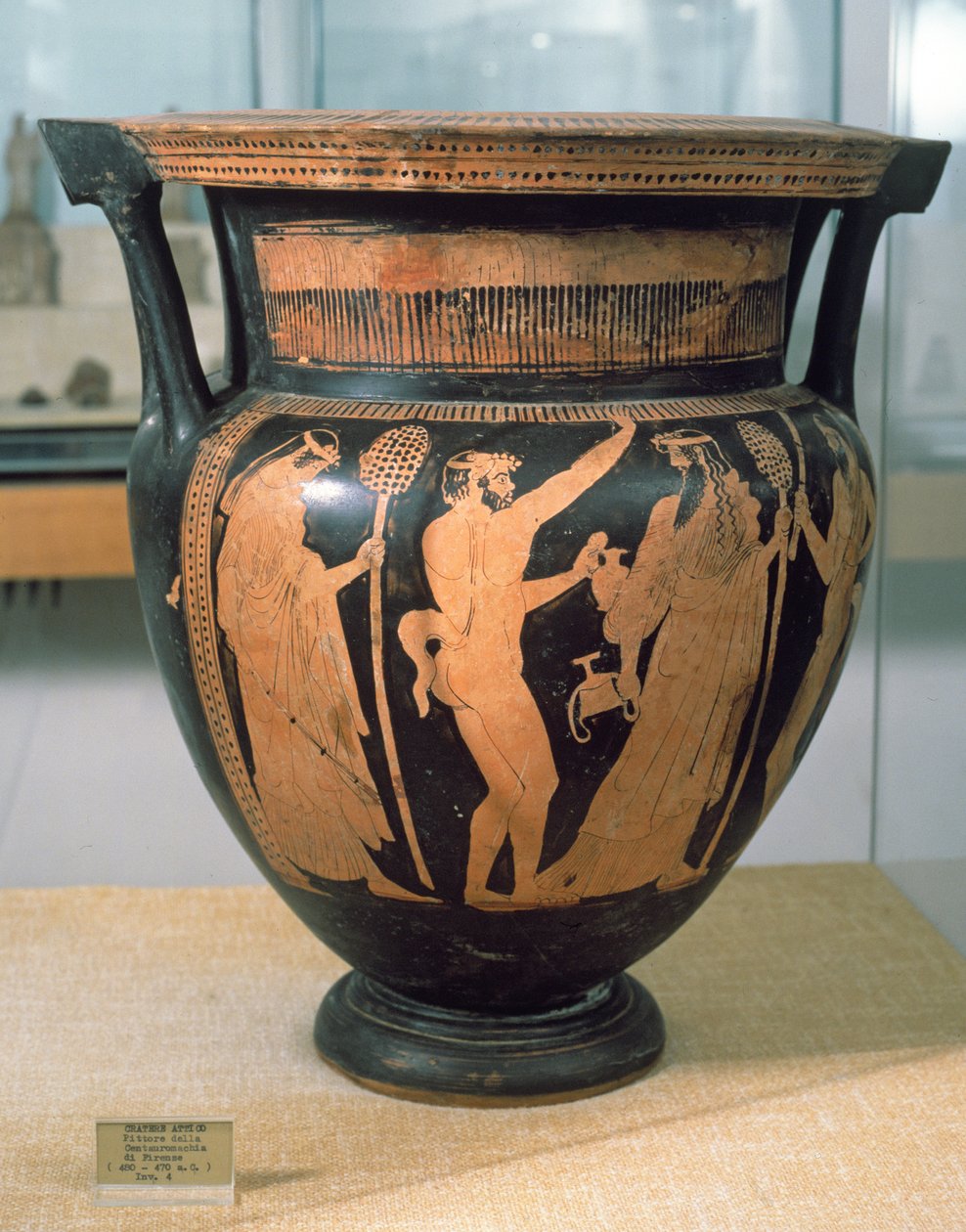 Zwartfigurige krater, door de Schilder van de Centauren, ca. 480-470 v.Chr. door Unbekannt Unbekannt