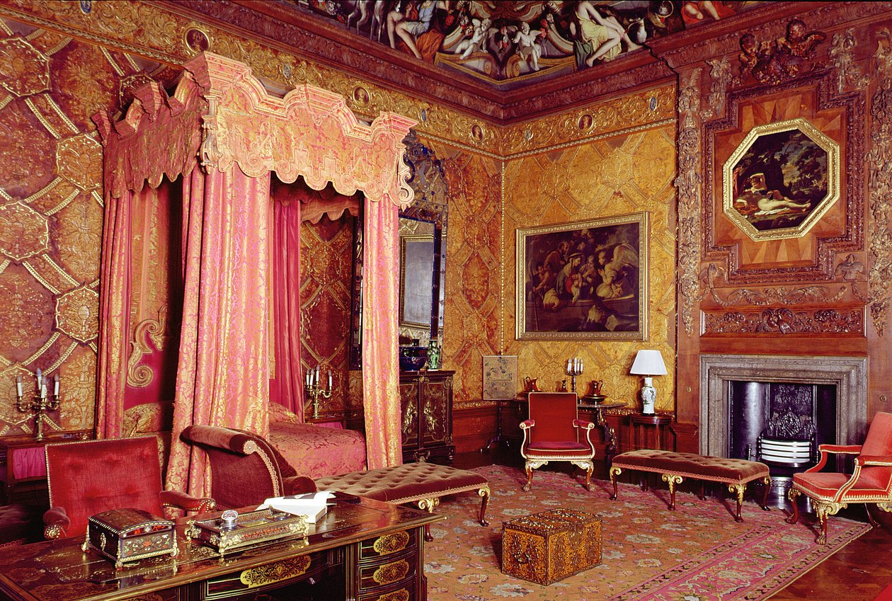 Chatsworth House, Slaapkamer 1687-1707, Derbyshire, VK door Unbekannt Unbekannt