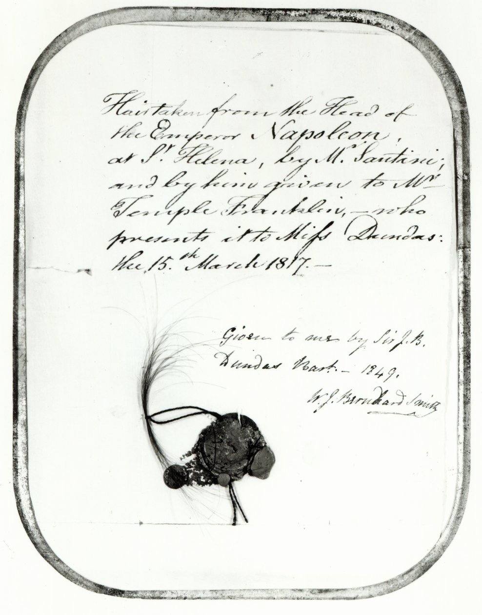 Haar geknipt van het hoofd van Keizer Napoleon door Giovanni Natale Santini en door hem gegeven aan William Temple Franklin, 1816 door Unbekannt Unbekannt