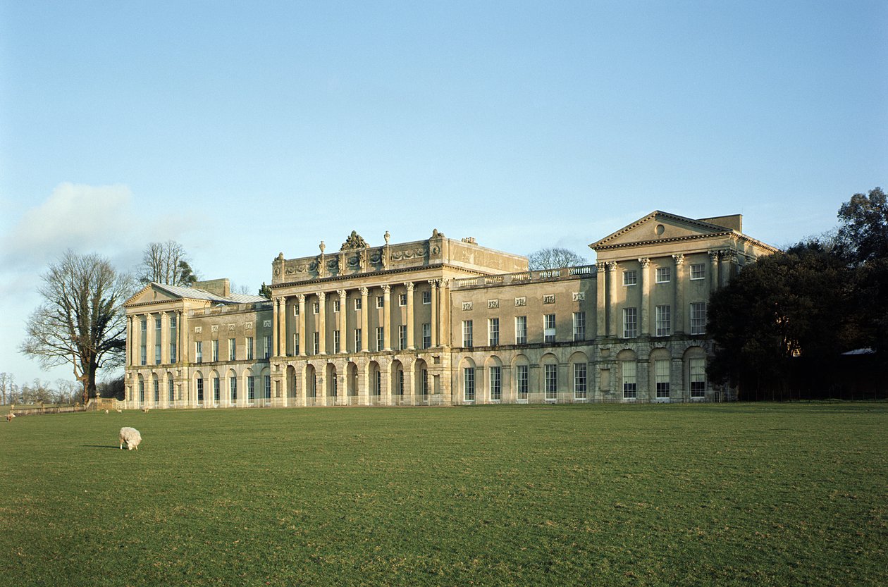Heveningham Hall, Uitzicht op de buitenkant, gebouwd ca.1778 door Robert Taylor 1714-88, Suffolk, VK door Unbekannt Unbekannt