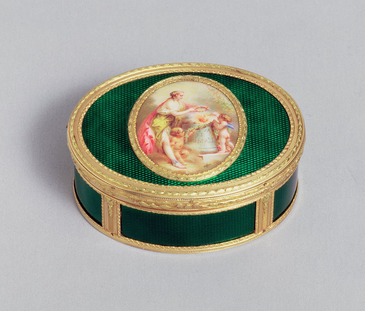 Louis XVI gouden en geëmailleerde snuifdoos, door Pierre-Francois Drais, Parijs, 1774 door Unbekannt Unbekannt