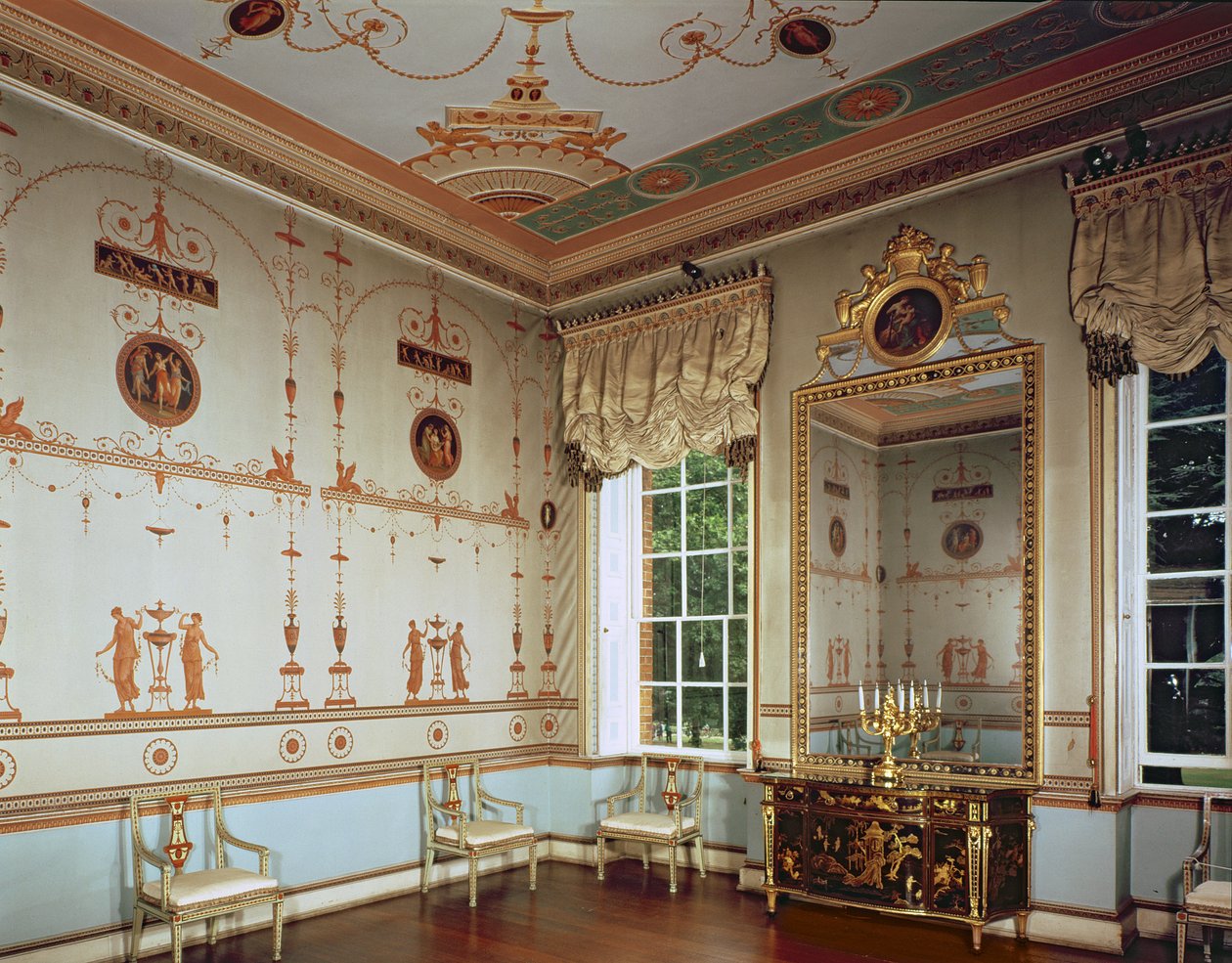 Osterley Park, De Etruskische Kamer, gebouwd door Robert Adam (1728-92) begonnen in 1761, Middlesex, VK door Unbekannt Unbekannt